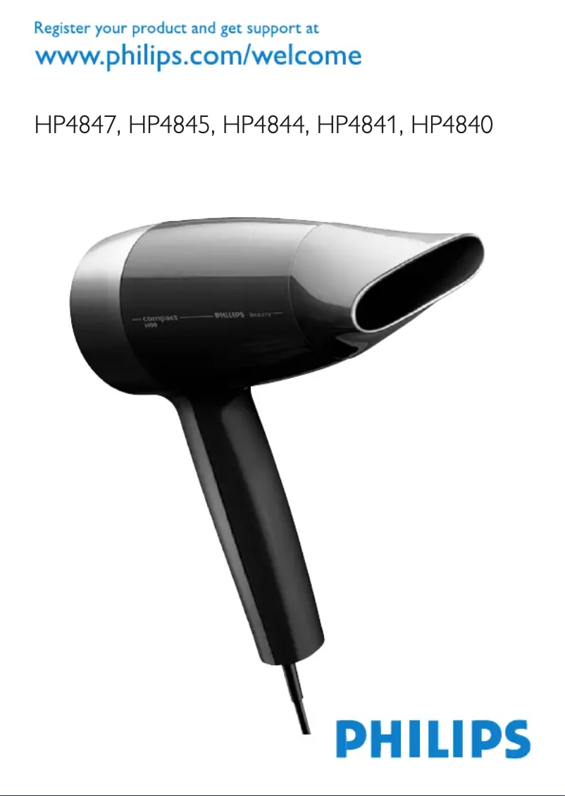 Page 1 de la notice Manuel utilisateur Philips Compact HP4841
