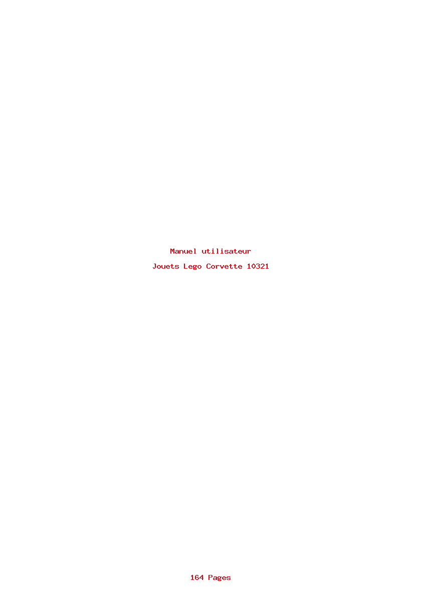 Page 1 de la notice Manuel utilisateur Lego Corvette 10321