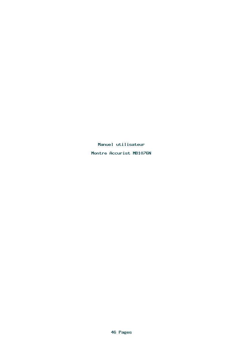 Page 1 de la notice Manuel utilisateur Accurist MB1076N