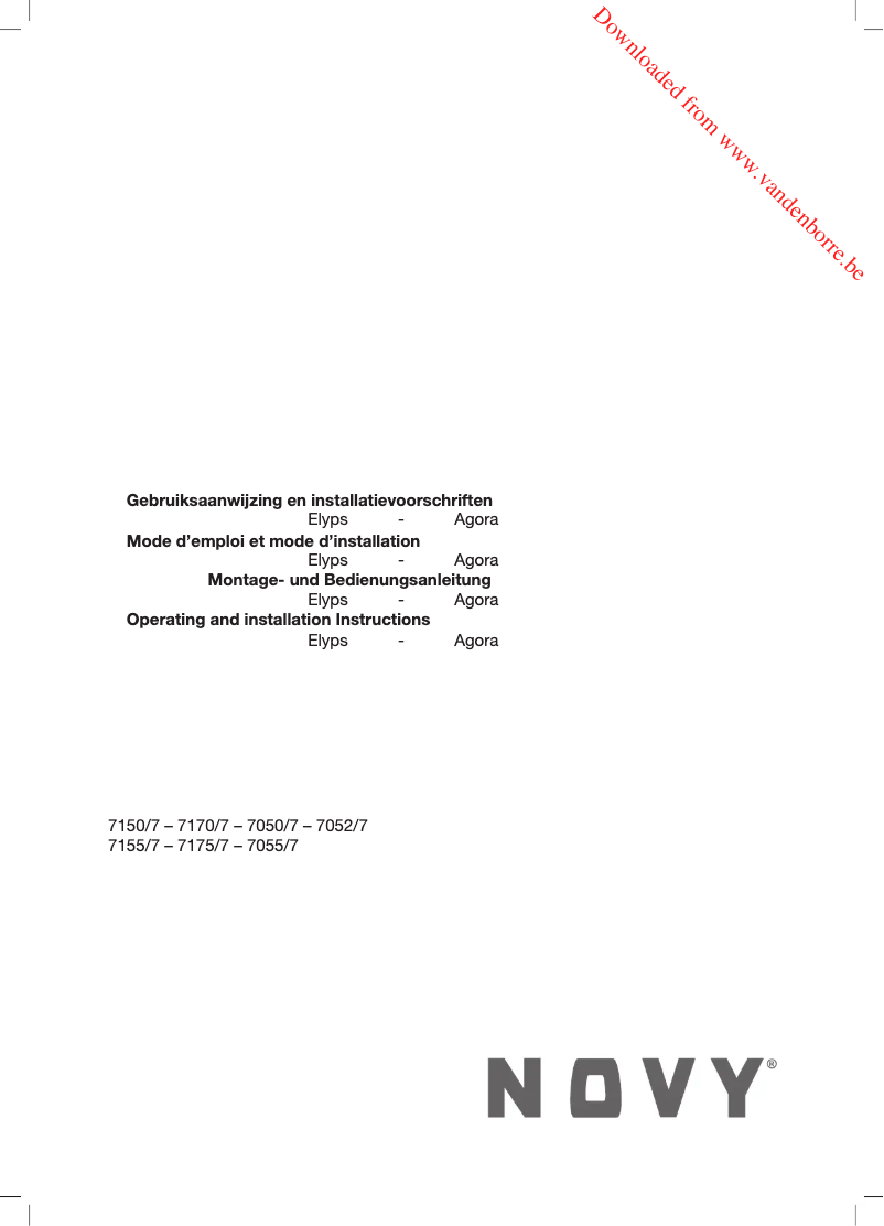 Page 1 de la notice Manuel utilisateur Novy Agora 7150