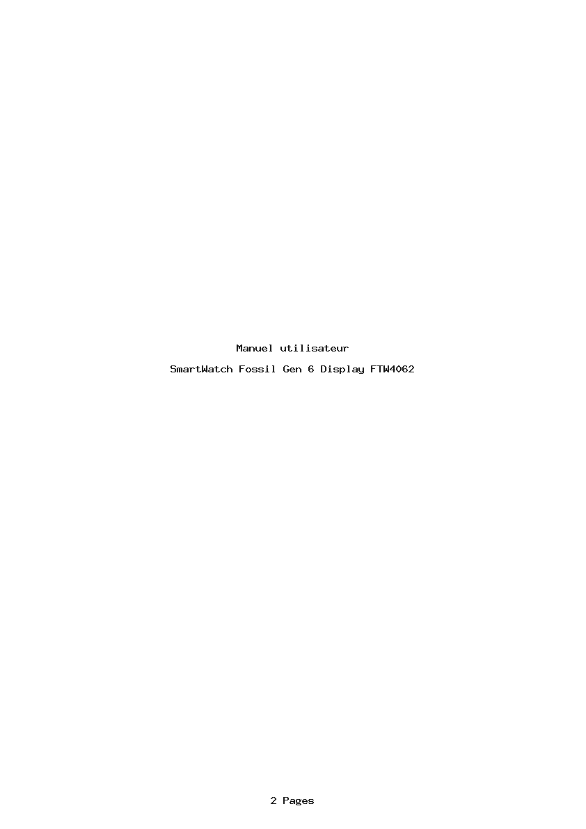 Page 1 de la notice Manuel utilisateur Fossil Gen 6 Display FTW4062