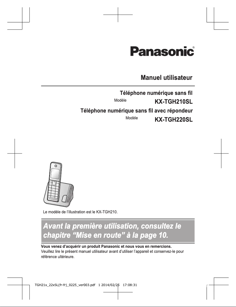 Página 1 del manual Manual de usuario Panasonic KX-TGH210SL