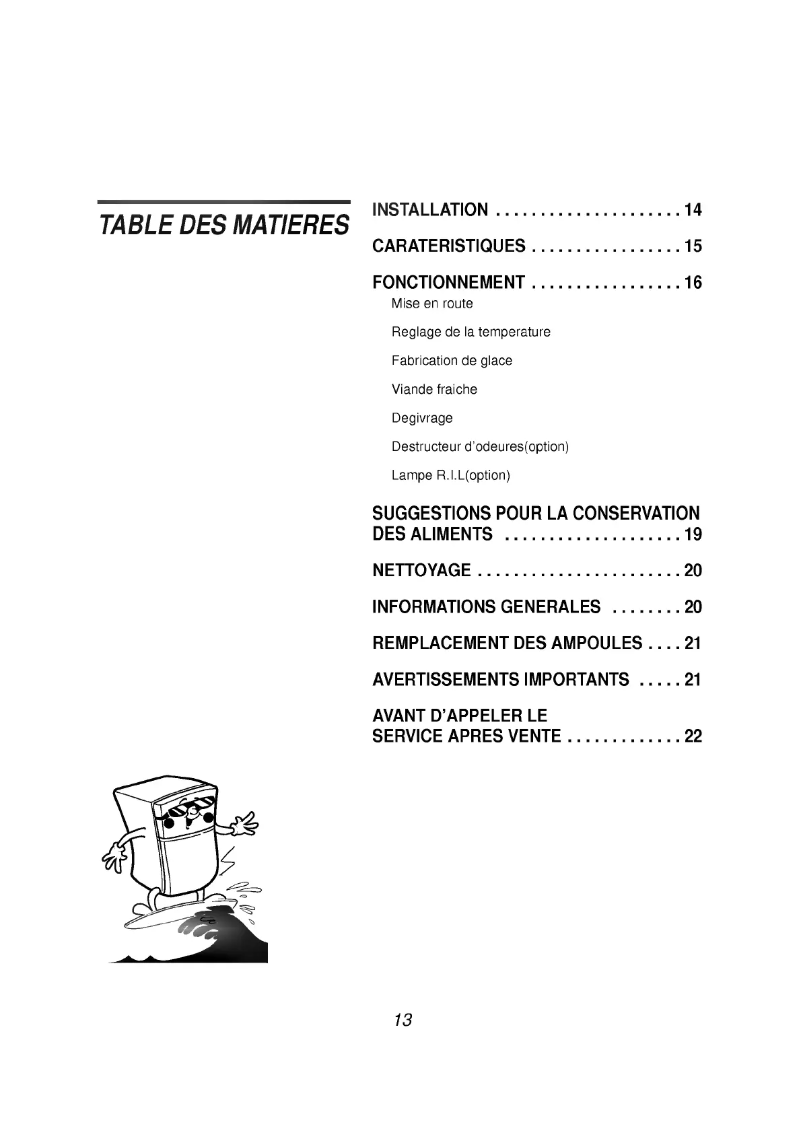 Page 1 de la notice Manuel utilisateur LG GR-572TF