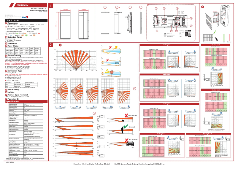 Page 1 de la notice Manuel utilisateur Hikvision DS-PDTT15AM-LM