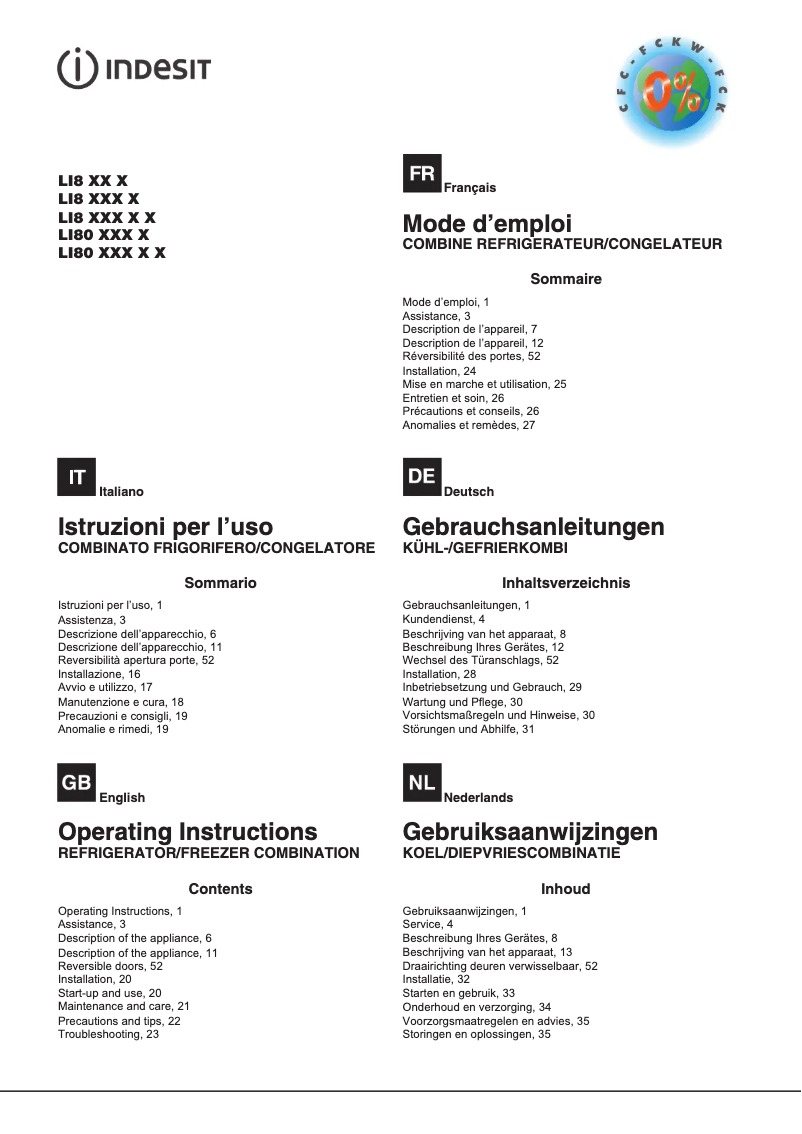 Page n°1 - Mode d'emploi Indesit LI8 FF2 K