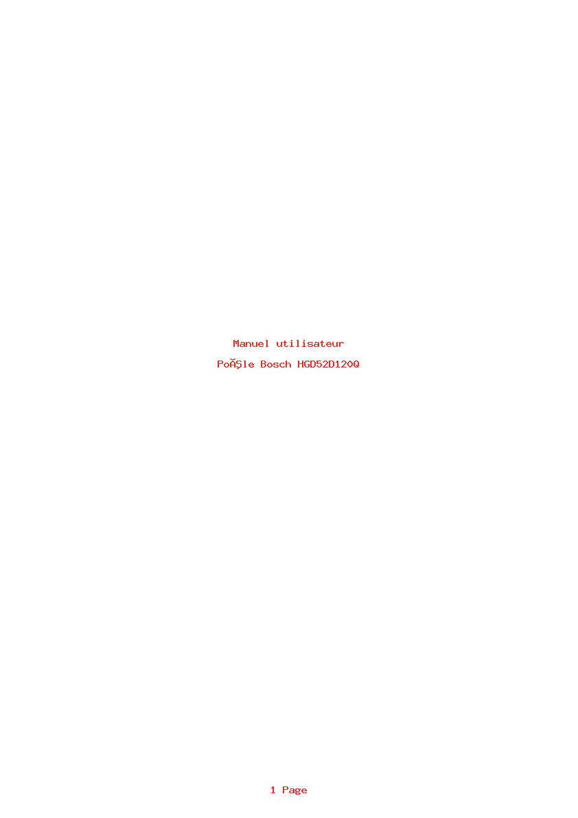 Page 1 de la notice Manuel utilisateur Bosch HGD52D120Q