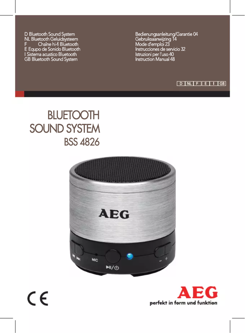 Page 1 de la notice Manuel utilisateur AEG BSS 4826