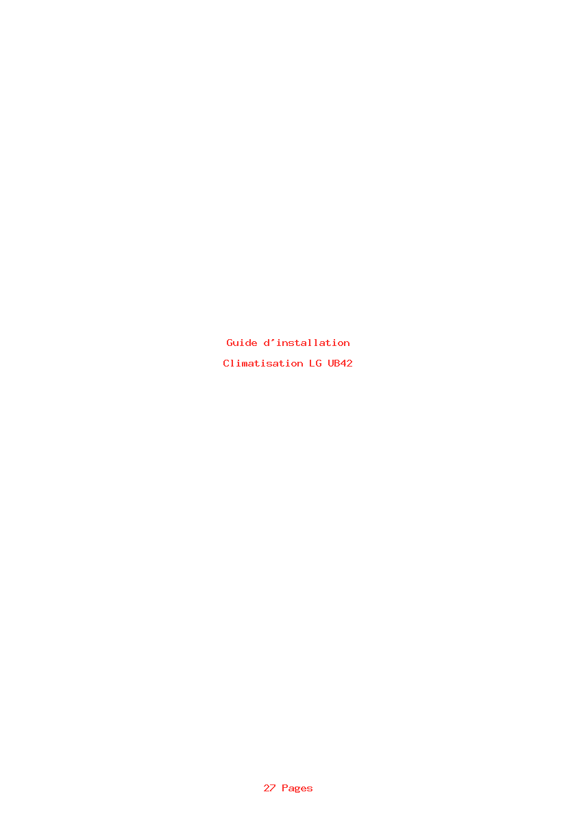 Page 1 de la notice Guide d'installation LG UB42