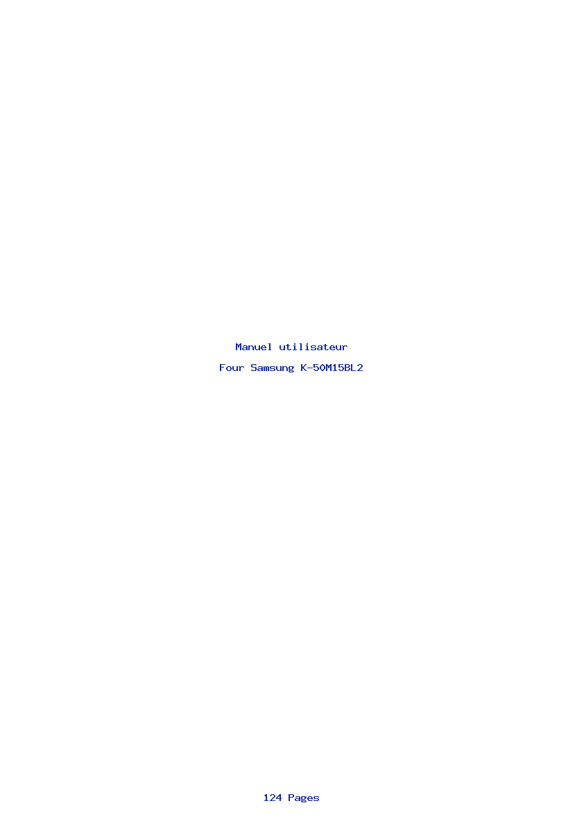 Page 1 de la notice Manuel utilisateur Samsung K-50M15BL2