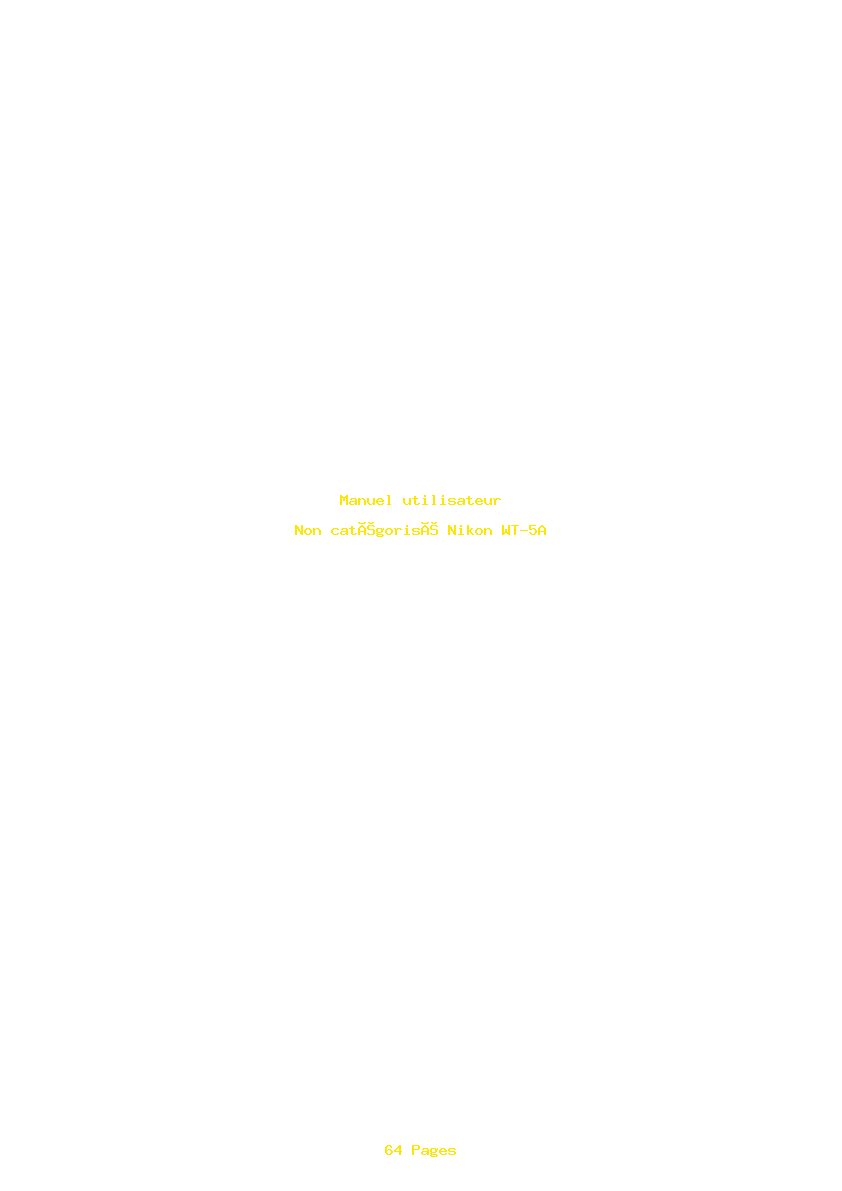 Page 1 de la notice Manuel utilisateur Nikon WT-5A