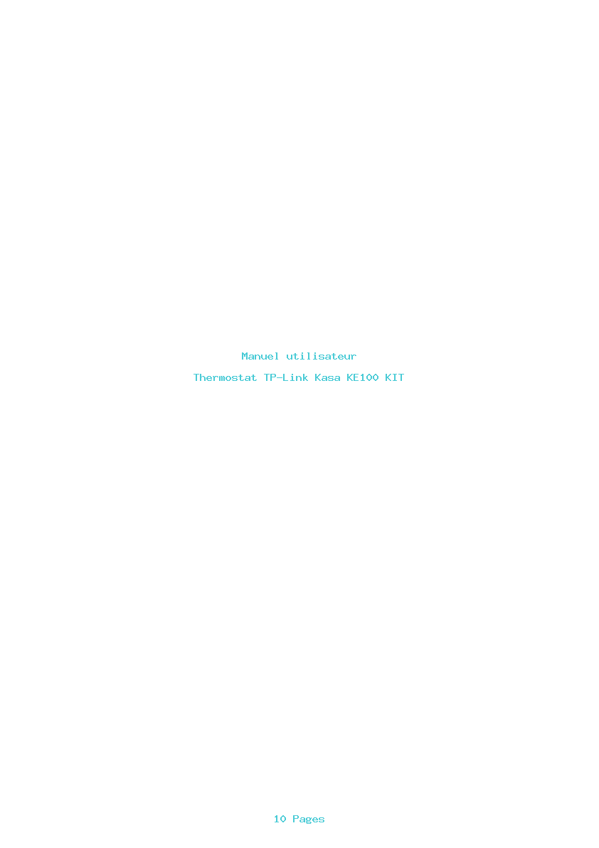 Page 1 de la notice Manuel utilisateur TP-Link Kasa KE100 KIT
