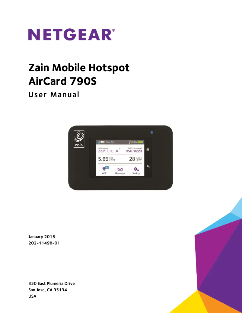 Page 1 de la notice Manuel utilisateur Netgear AirCard 790S