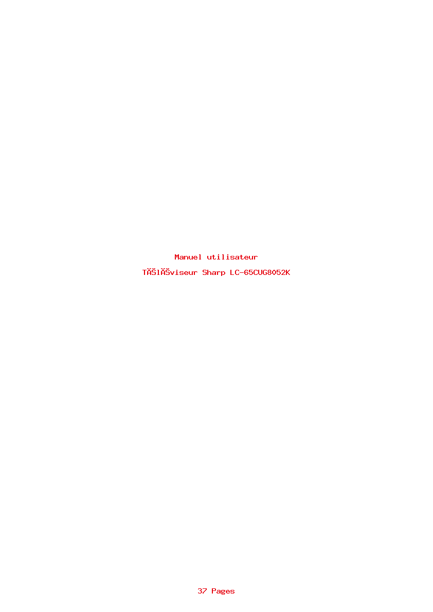 Page 1 de la notice Manuel utilisateur Sharp LC-65CUG8052K