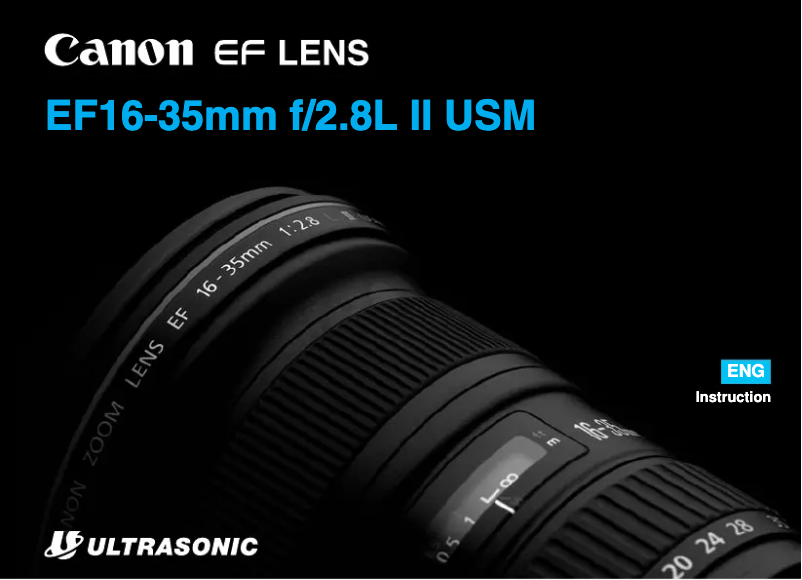 Page 1 de la notice Manuel utilisateur Canon EF 16-35mm f/2.8L USM