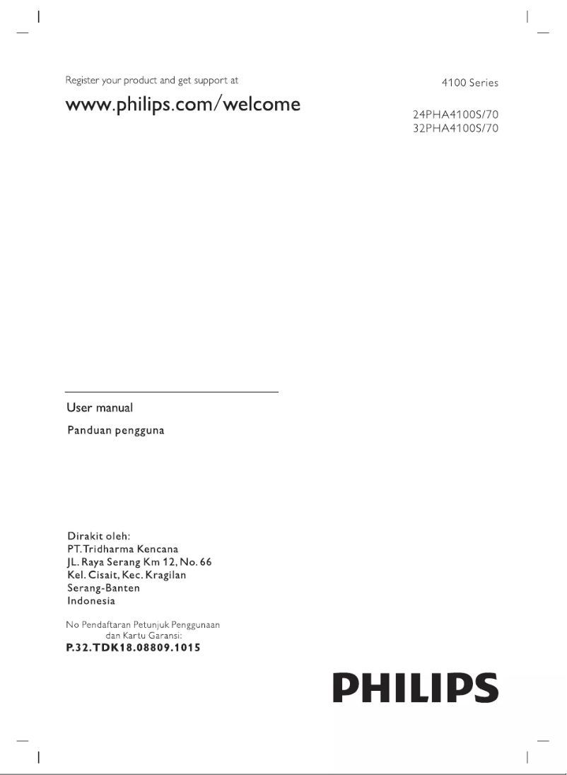 Page 1 de la notice Manuel utilisateur Philips 4000 series 32PHA4100S