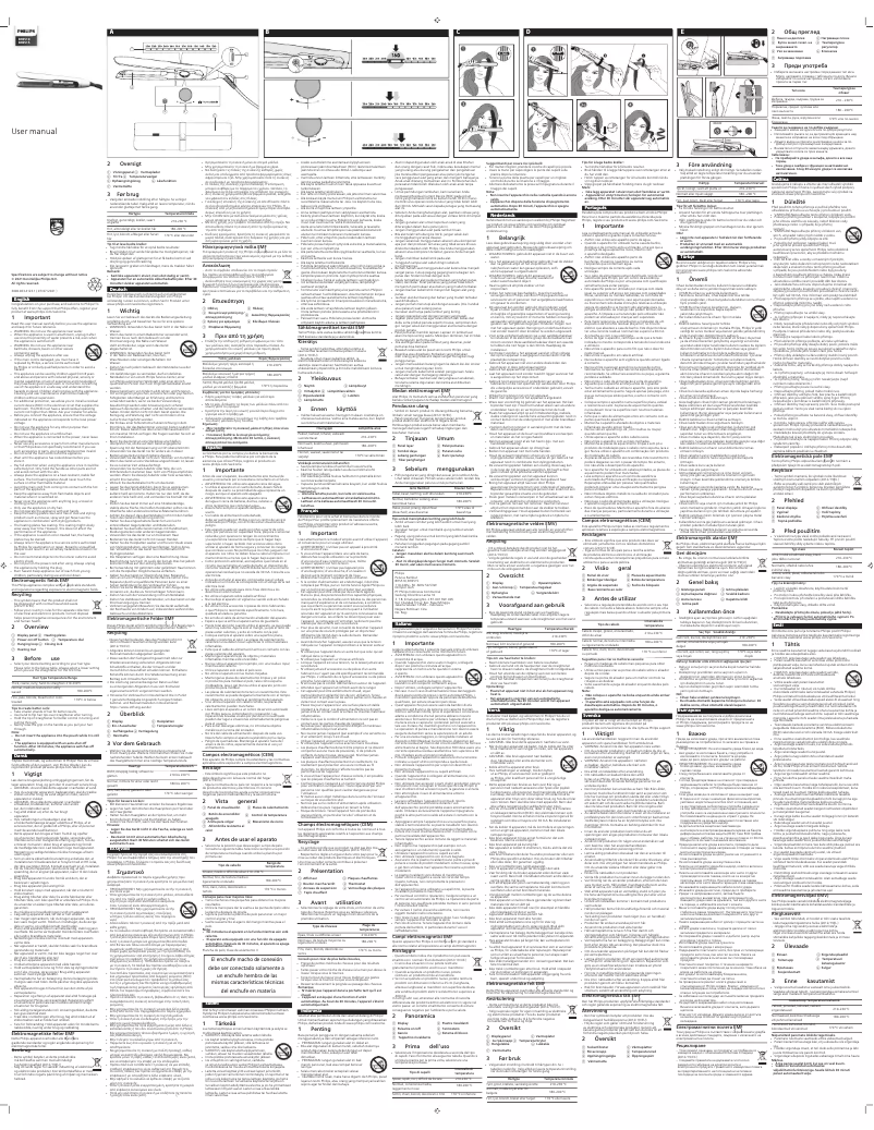 Page 1 of the manual User Manual Philips EssentialCare BHS510