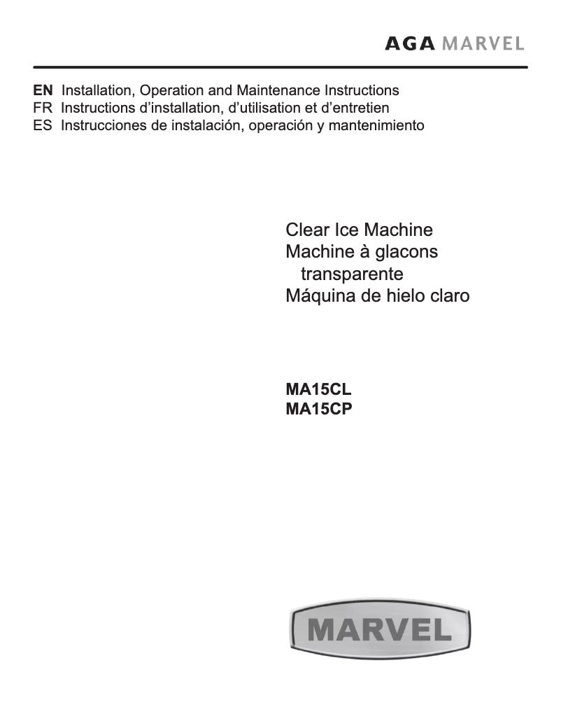 Page 1 de la notice Guide d'installation Marvel MA15CPP2LP