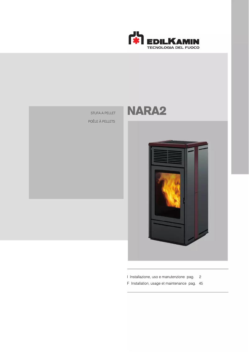 Page 1 de la notice Manuel utilisateur Edilkamin NARA2