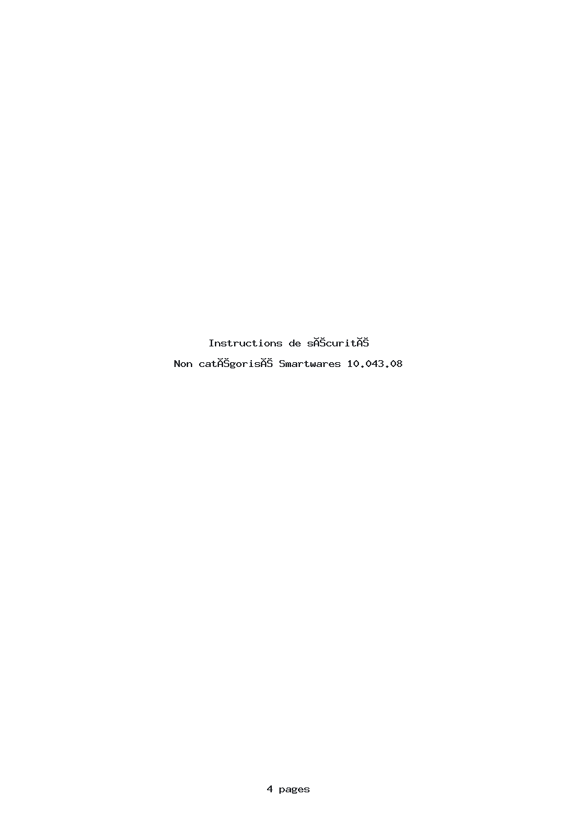 Page 1 de la notice Instructions de sécurité Smartwares 10.043.08