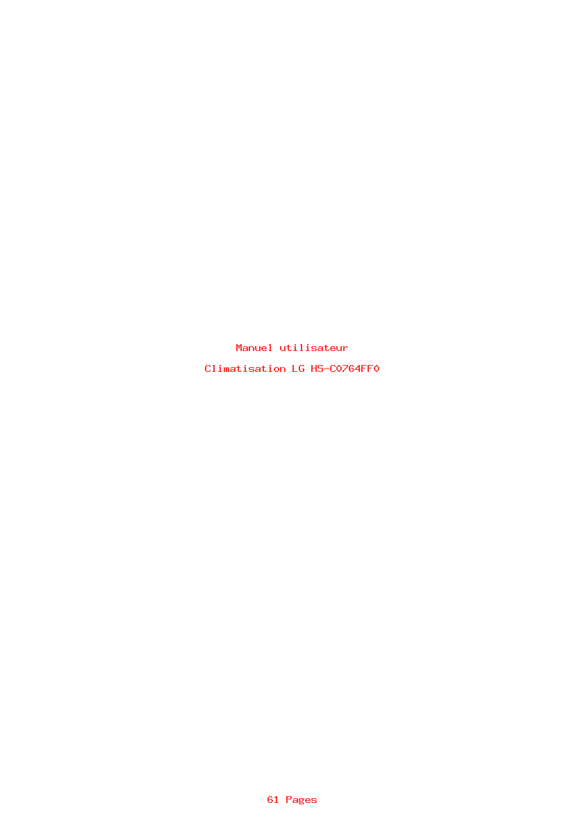 Page 1 de la notice Manuel utilisateur LG HS-C0764FF0