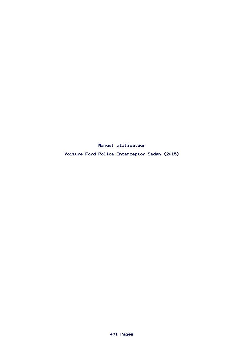 Page 1 de la notice Manuel utilisateur Ford Police Interceptor Sedan (2015)