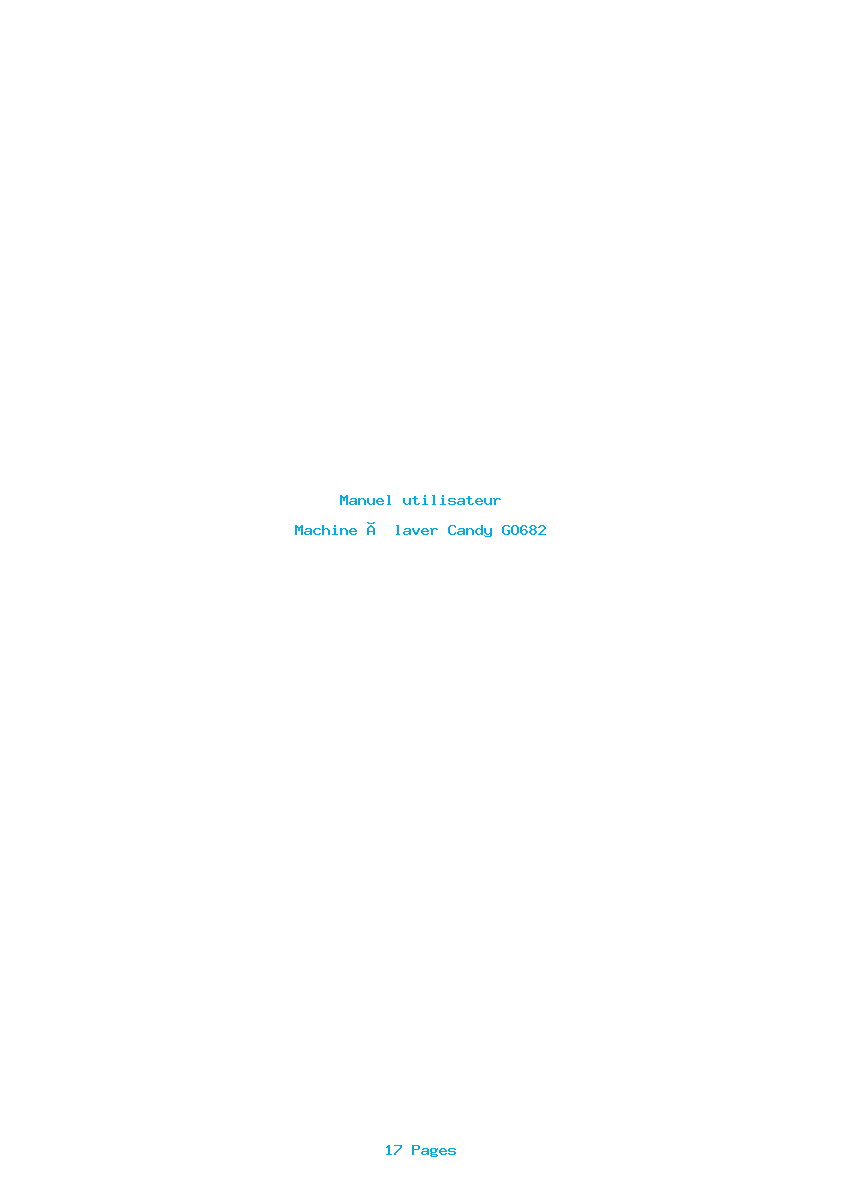 Page 1 de la notice Manuel utilisateur Candy GO682