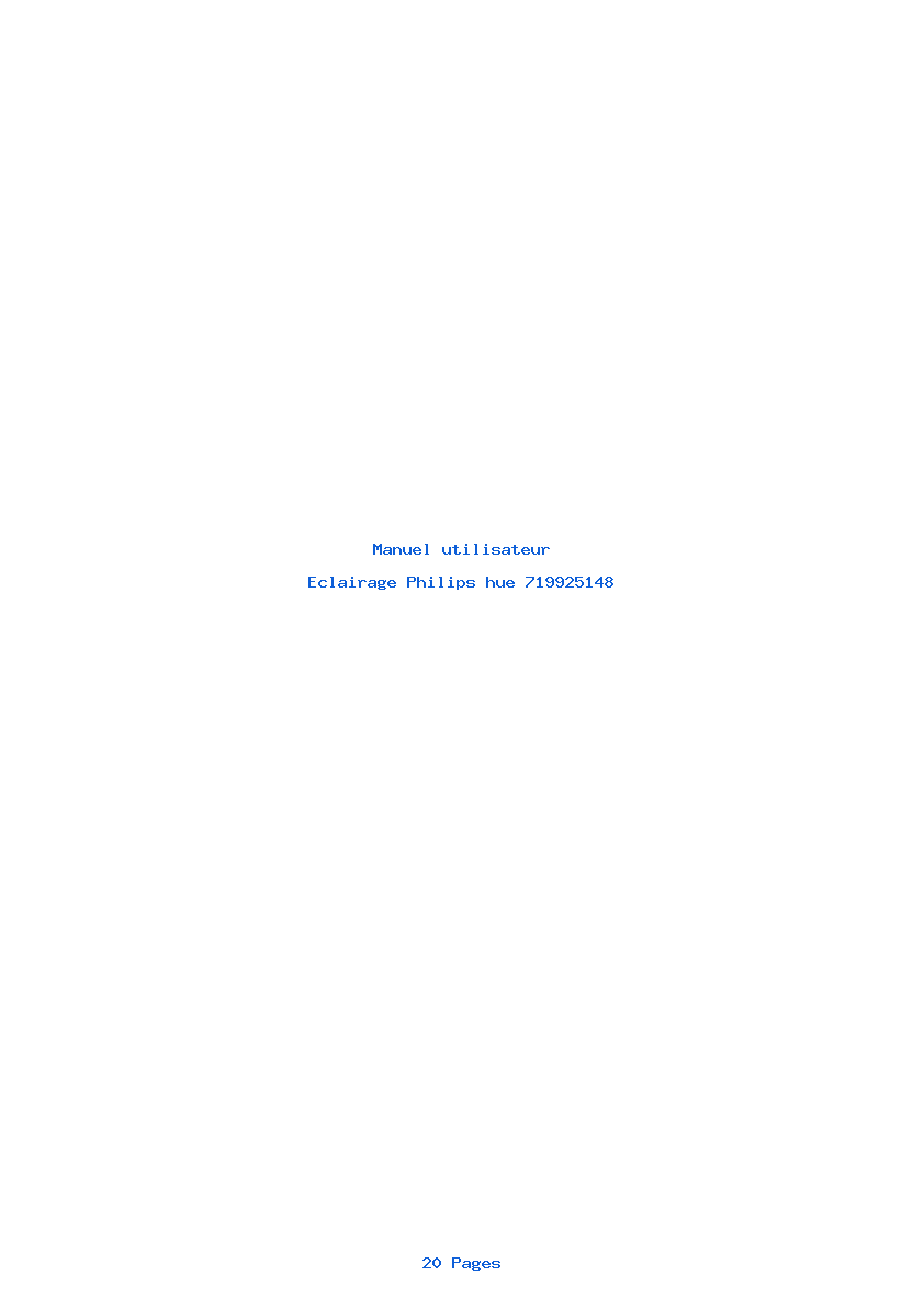 Page 1 de la notice Manuel utilisateur Philips hue 719925148