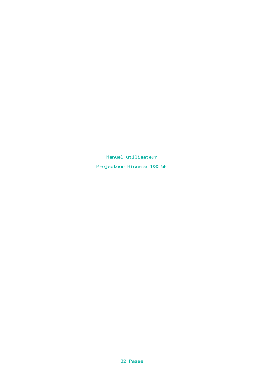 Page 1 de la notice Manuel utilisateur Hisense 100L5F