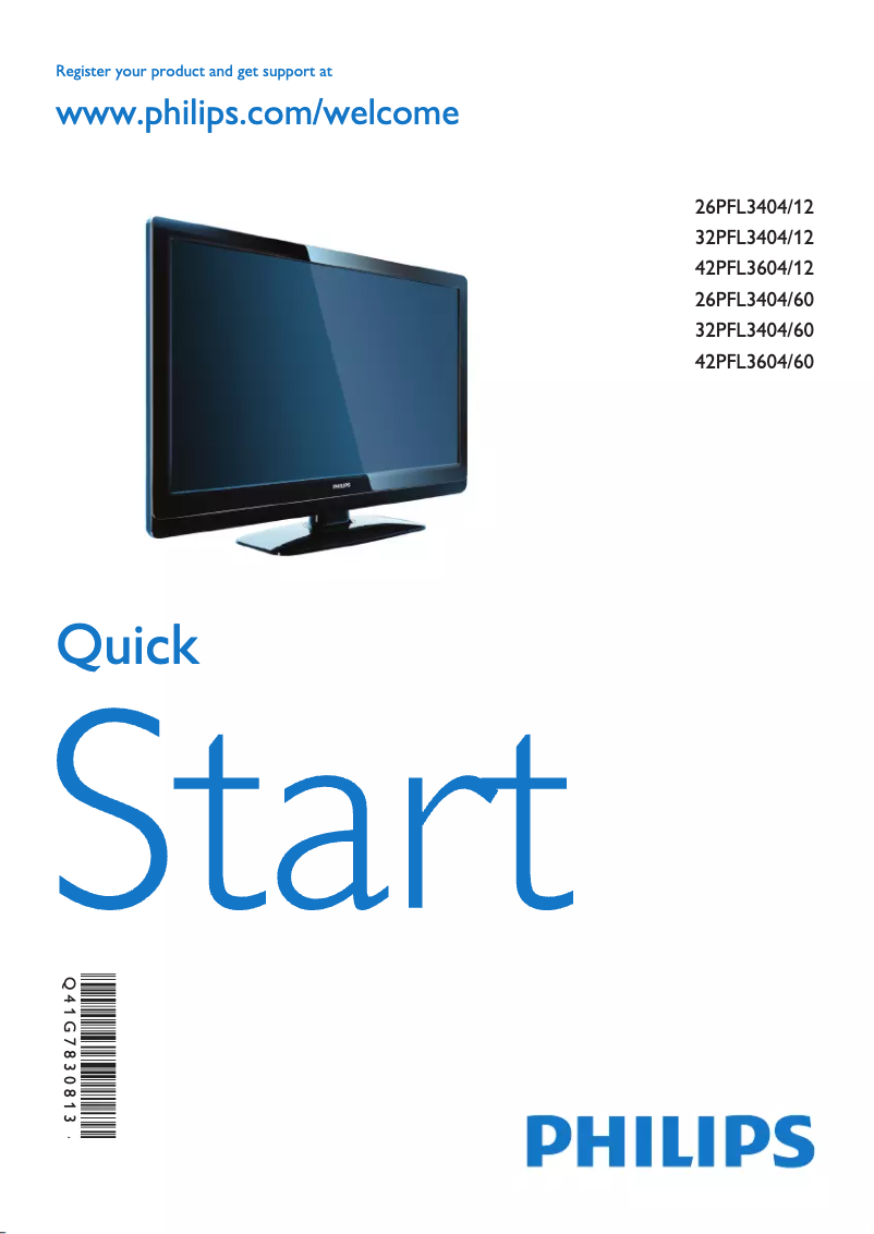 Image de la première page du manuel de l'appareil 32PFL3404