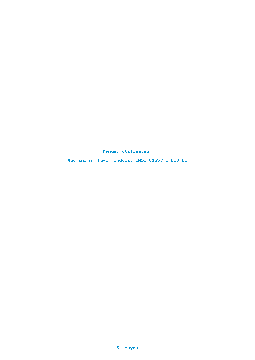 Page 1 de la notice Manuel utilisateur Indesit IWSE 61253 C ECO EU