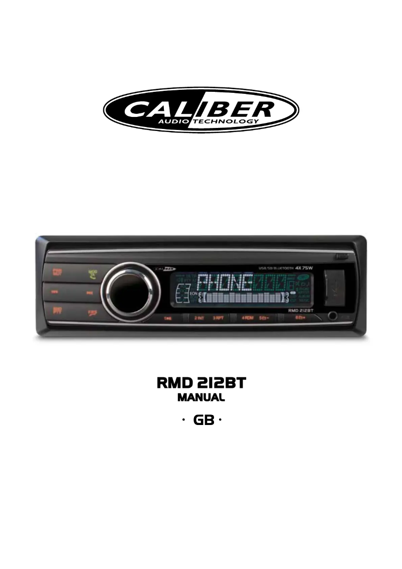 Page 1 de la notice Manuel utilisateur Caliber RMD 212BT