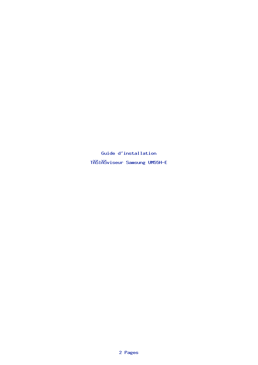 Page 1 de la notice Guide d'installation Samsung UM55H-E