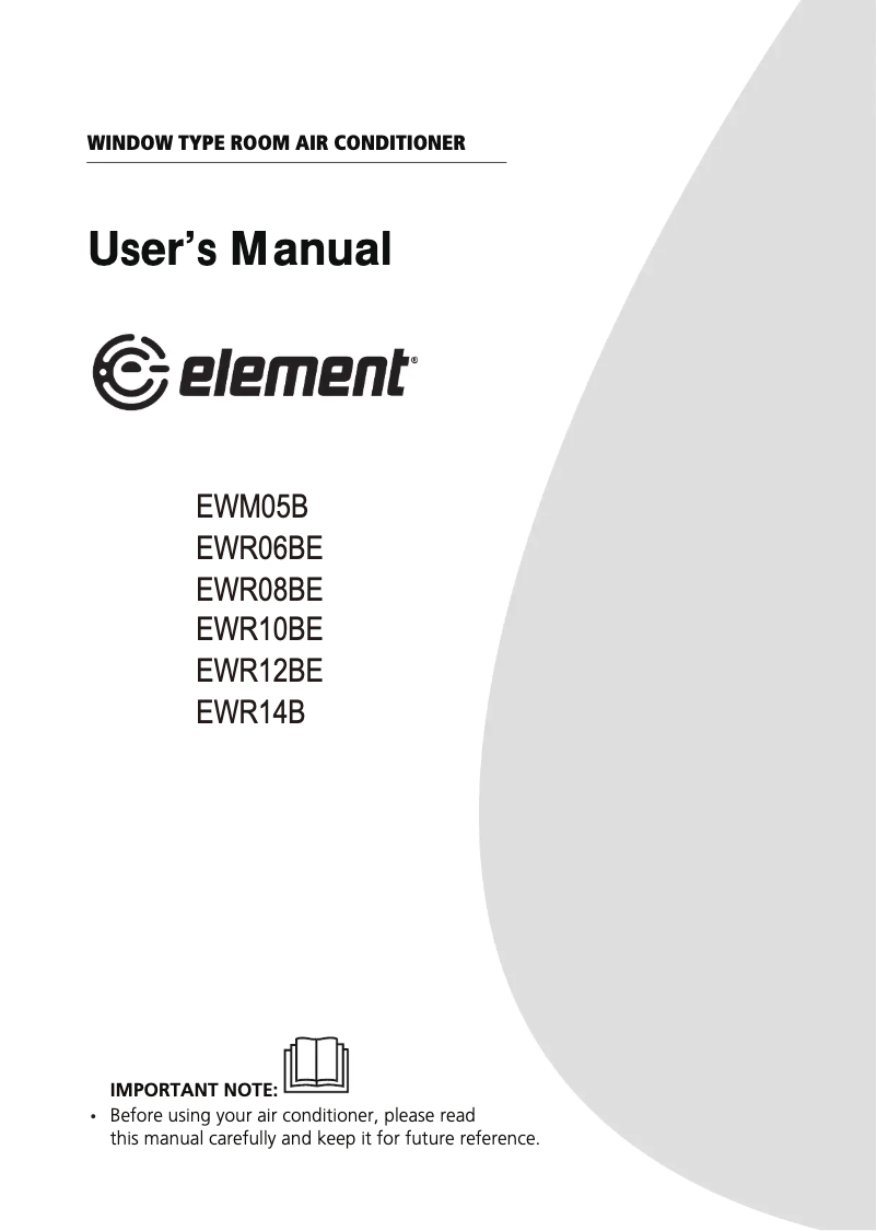 Page 1 de la notice Manuel utilisateur Element EWR08BE