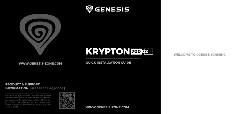 Page 1 de la notice Manuel utilisateur Genesis Krypton 700 G2