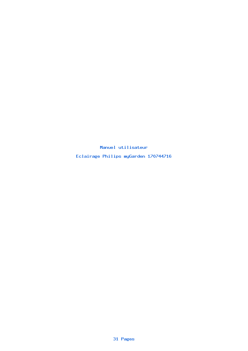 Page 1 de la notice Manuel utilisateur Philips myGarden 170744716