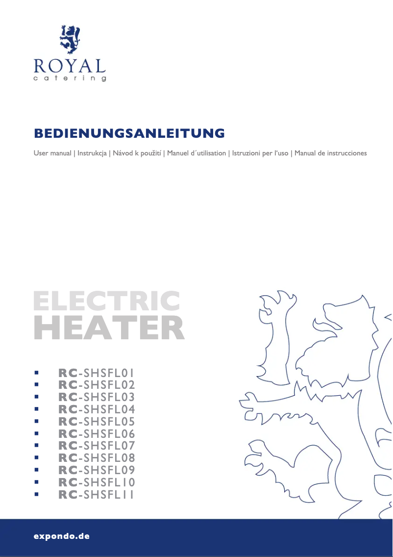 Página 1 del manual Manual de usuario Royal Catering RC-SHSFL09