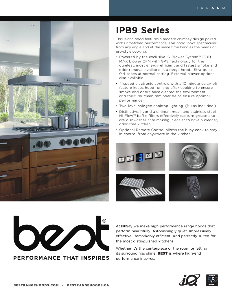 Page 1 de la notice Fiche technique Best Gorgona IPB9E48SB