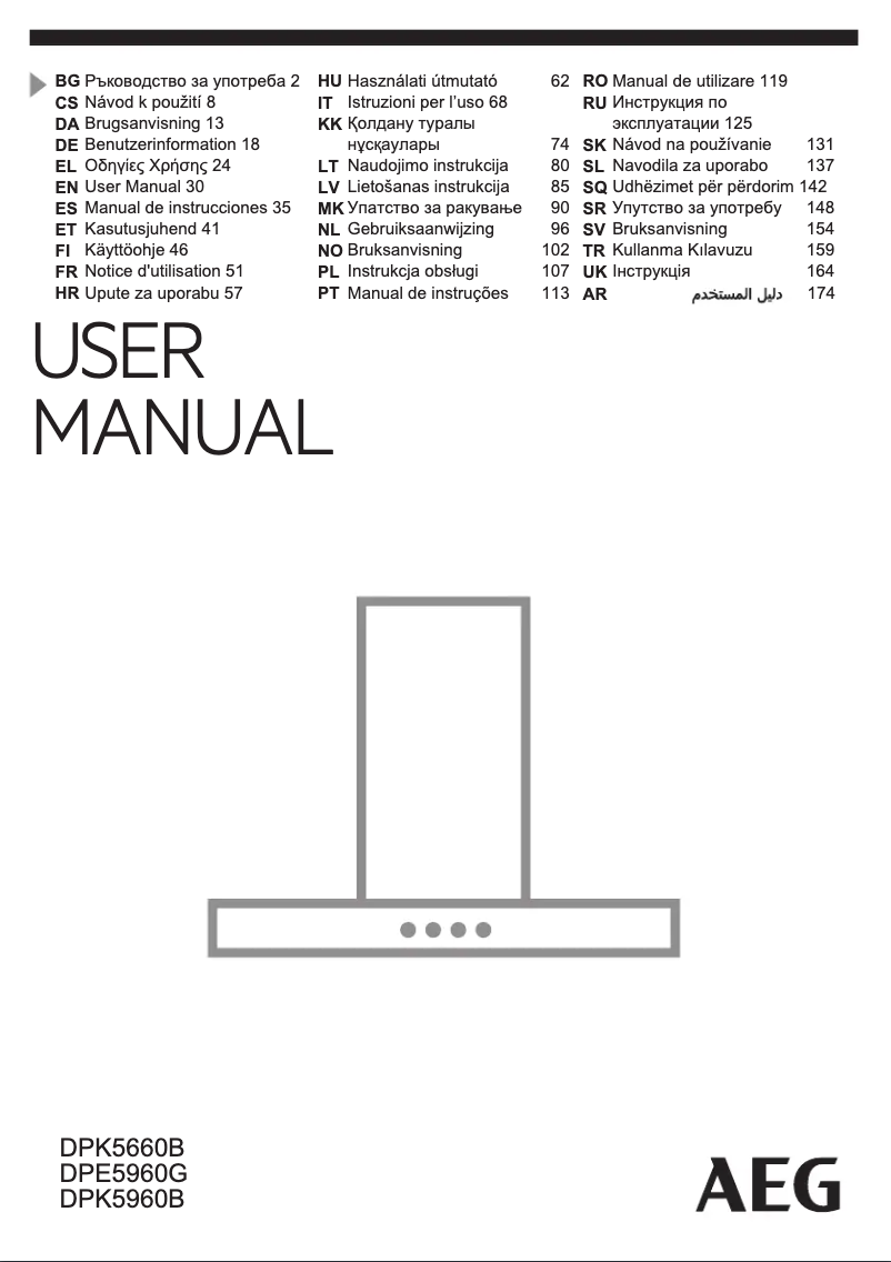 Page 1 de la notice Manuel utilisateur AEG DPK5660B