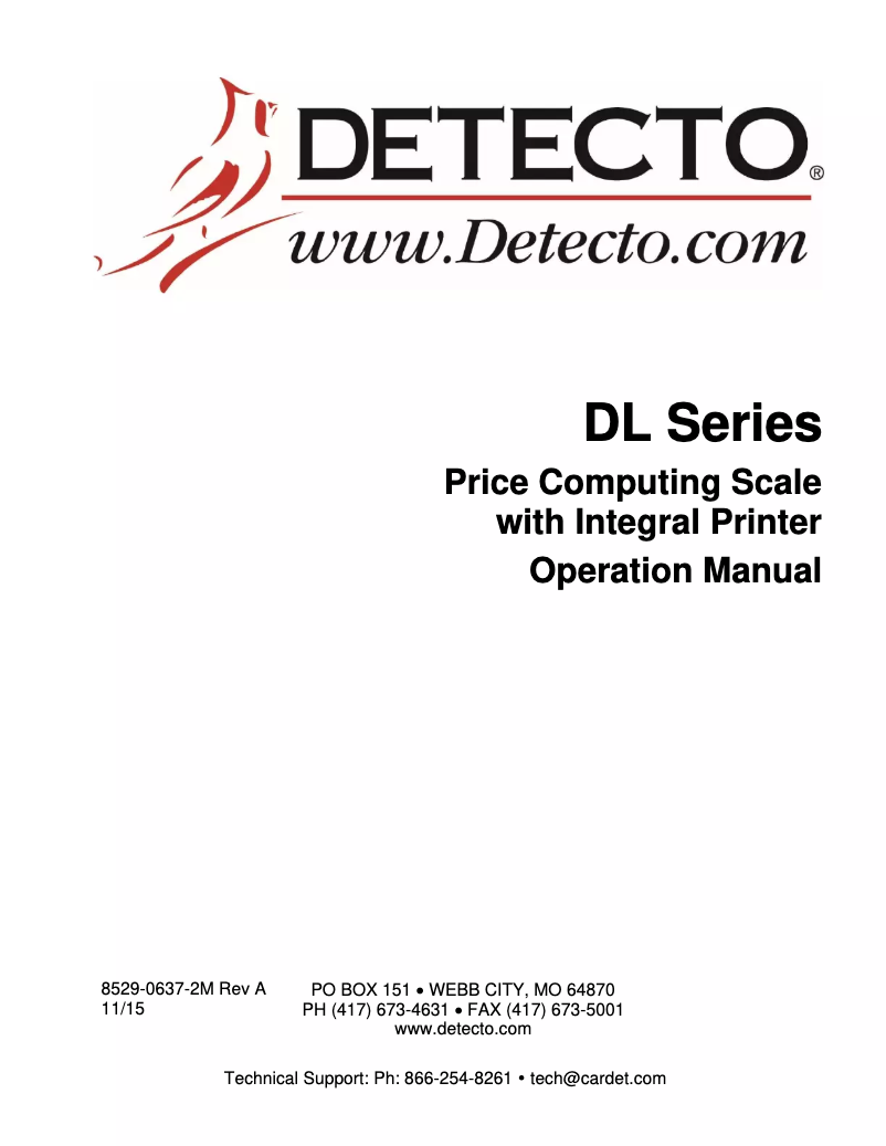 Página 1 del manual Manual de usuario Cardinal Detecto DL1060P