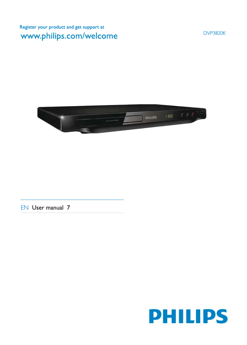 Page n°1 - Manuel utilisateur Philips DVP3820K