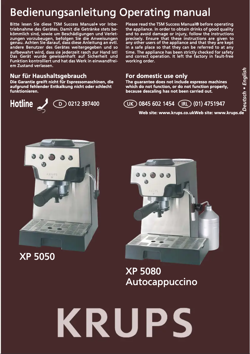 Página 1 del manual Manual de usuario Krups XP5050