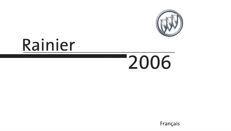 Page 1 de la notice Manuel utilisateur Buick Rainier (2006)