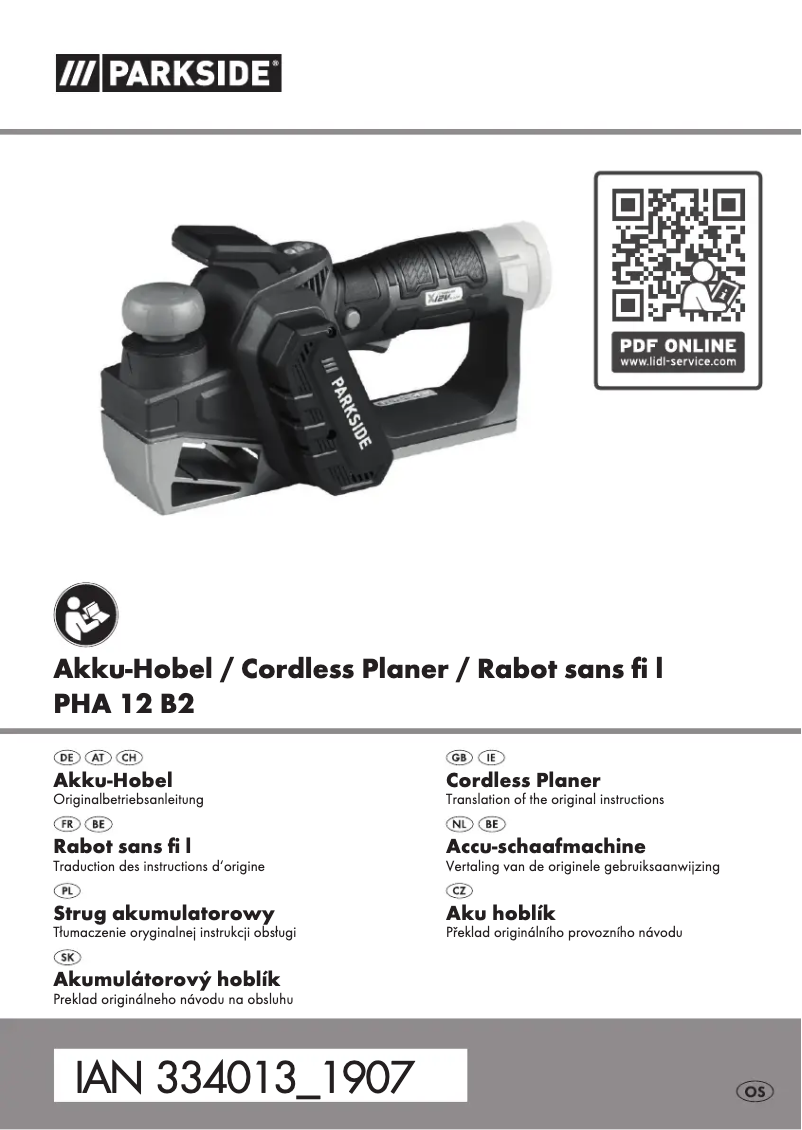 Page 1 de la notice Manuel utilisateur Parkside PHA 12 B2