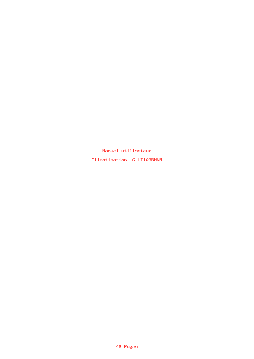Page 1 de la notice Manuel utilisateur LG LT1035HNR