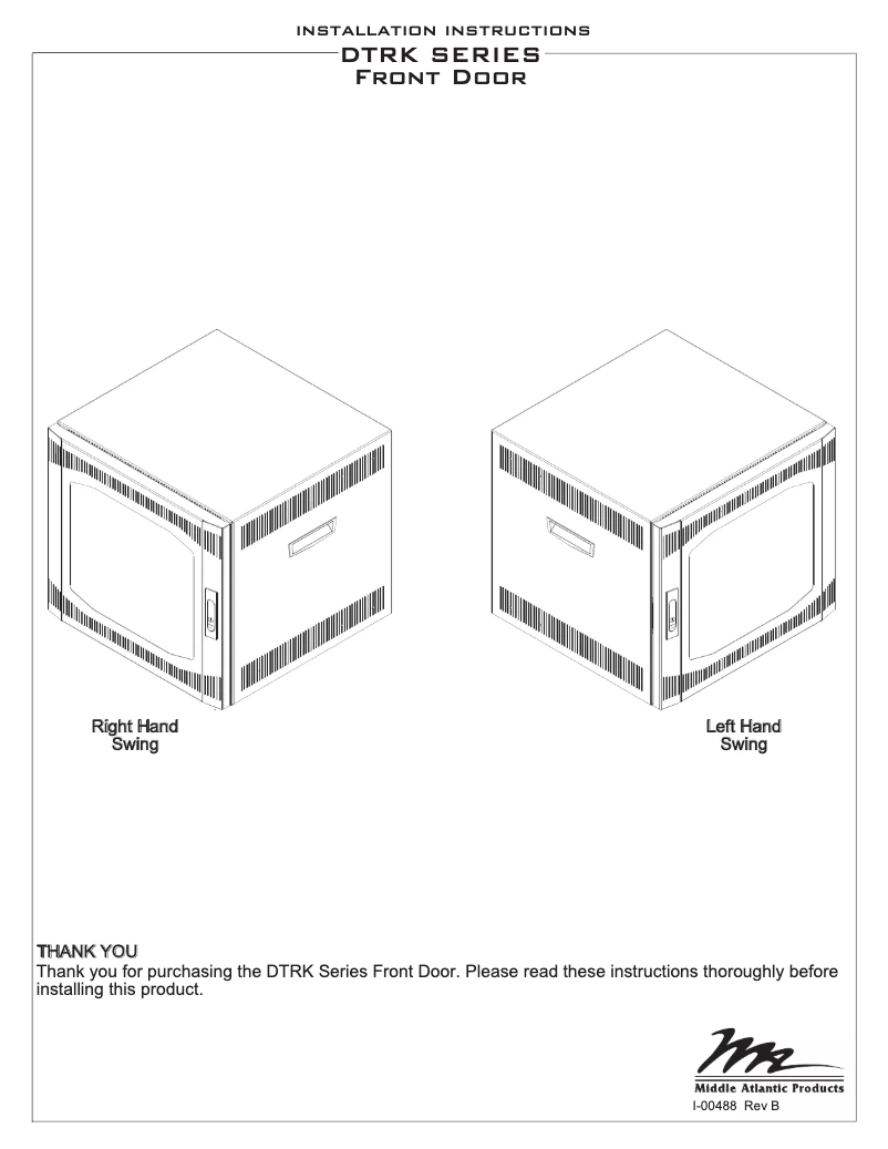 Page 1 de la notice Manuel utilisateur Middle Atlantic DT-VFD-10