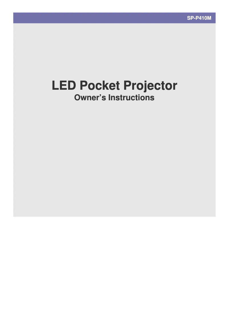 Page 1 de la notice Manuel utilisateur Samsung P410