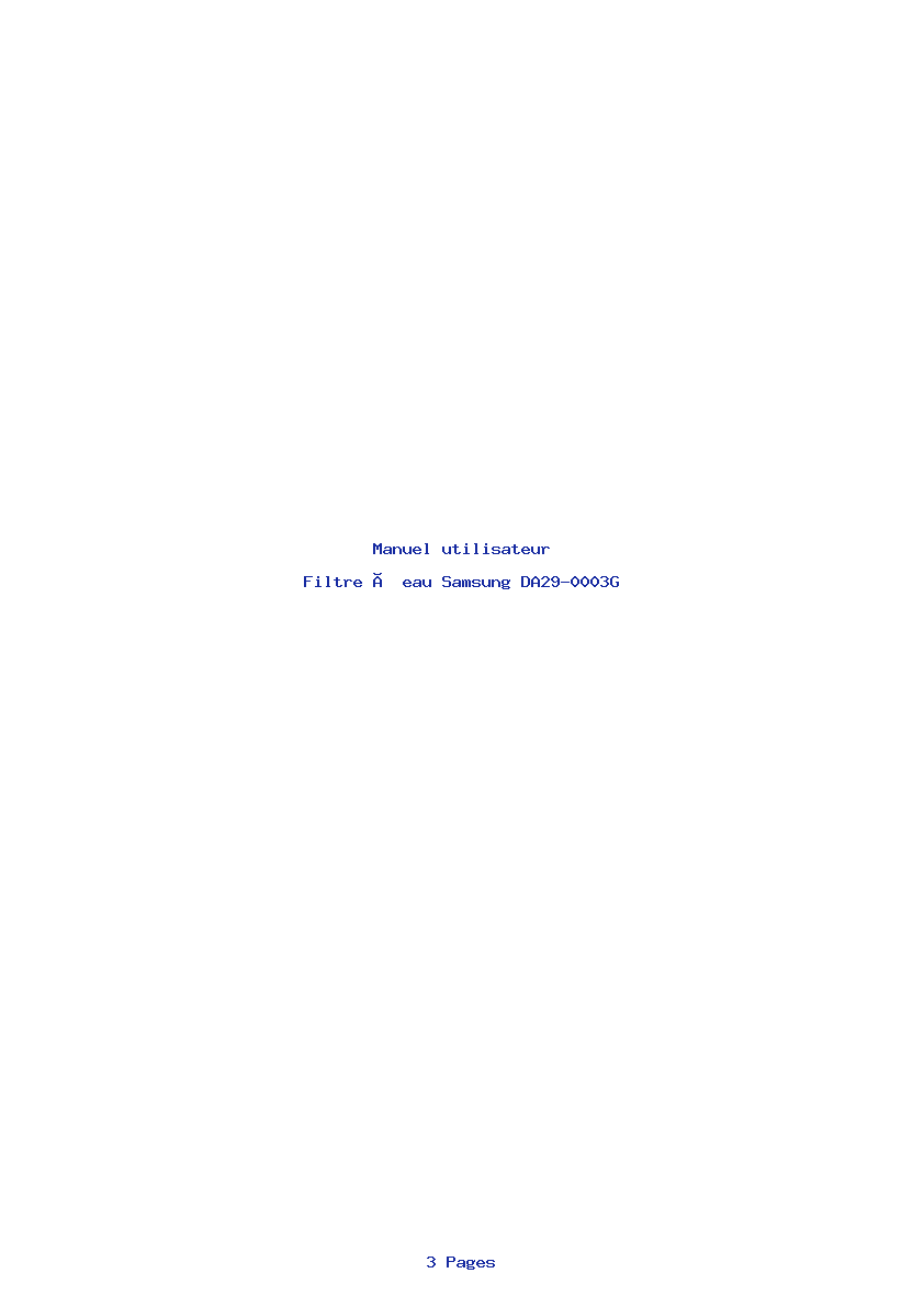Page 1 de la notice Manuel utilisateur Samsung DA29-0003G