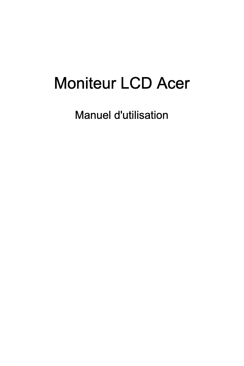 Page 1 de la notice Manuel utilisateur Acer EI491CRP