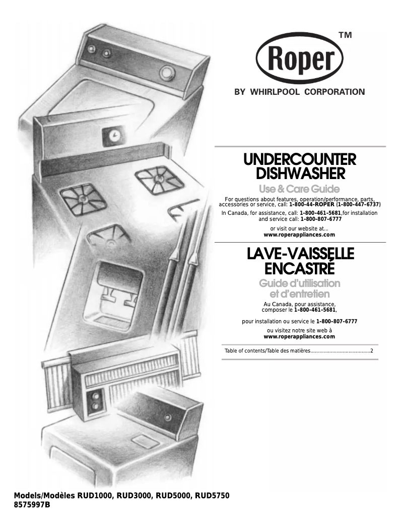 Page 1 de la notice Manuel utilisateur Roper RUD5750DQ4