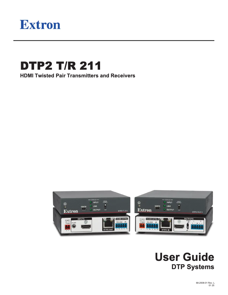 Page 1 de la notice Manuel utilisateur Extron DTP2 R 211